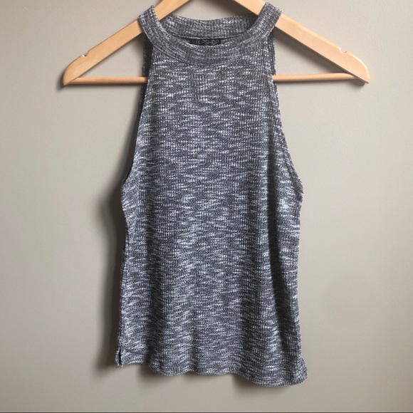 Topshop Grey Halter Tank Top 2 - Picture 1 of 2